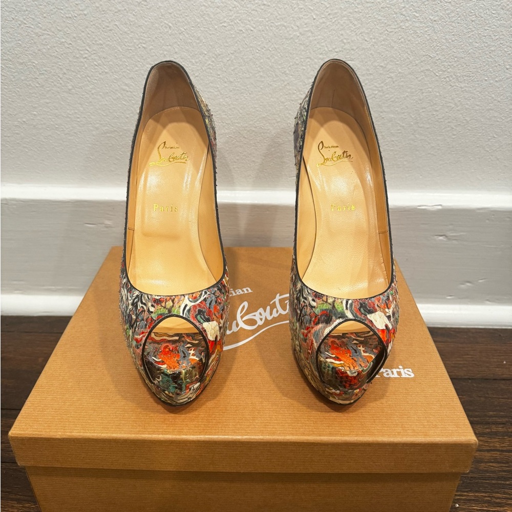 Christian Louboutin Multicolor 140 Python Faience… - image 5